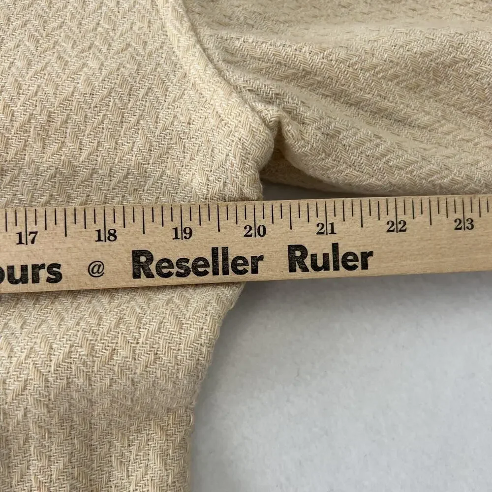 & Other Stories Jacket Womens 2 Beige Wool Herringbone Belted‎ Short LA Atelier